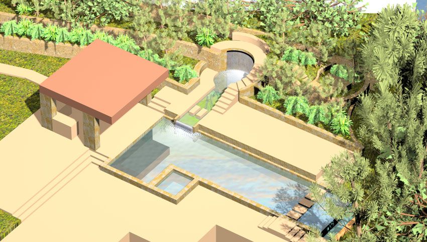 Mid-Century Residence Rendering