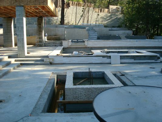 BUILDING FOUNTAIN, POOL WALL, NEW PAVILLION, & RETAINING WALLS